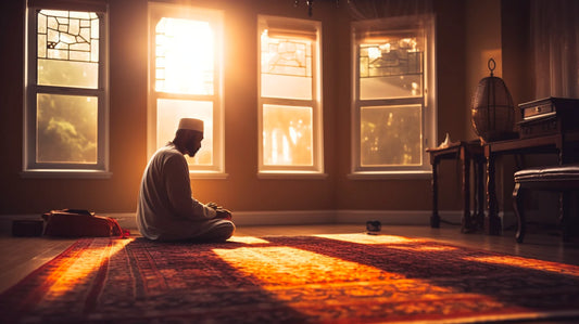 Muslim man meditating as part of his spiritual practice